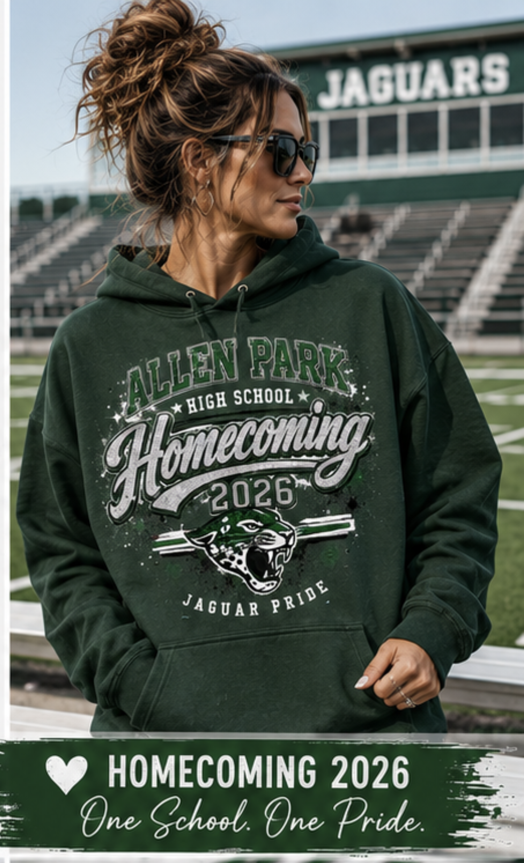 💚🐆 Allen Park High School Homecoming 2026 | Vintage Spirit Wear | Jaguars Homecoming Shirt | Hoodie | Crewneck | Game Day Apparel