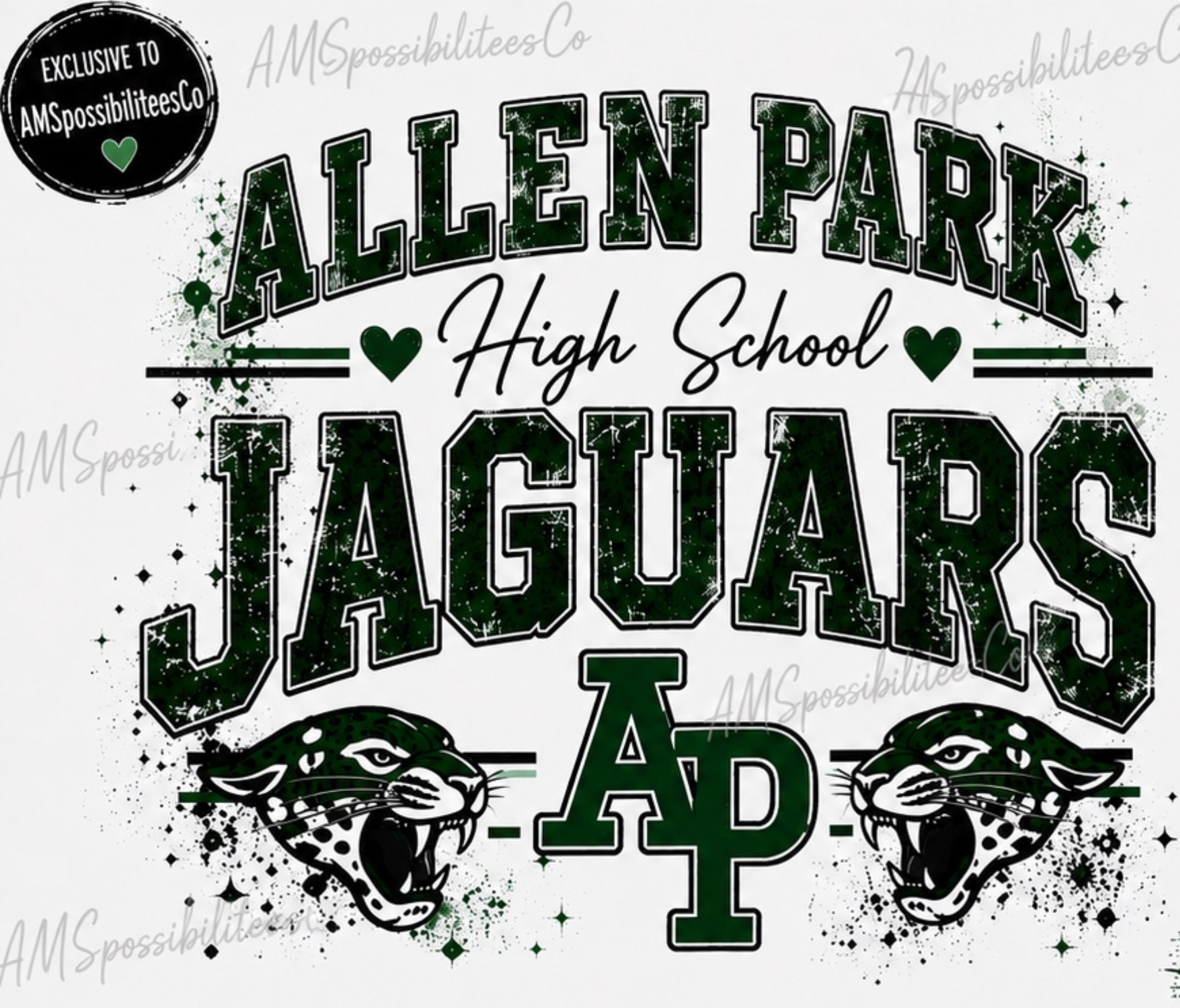 🐆 Allen Park High School Jaguars | Vintage Spirit Wear | Green & White Game Day Shirt | Hoodie | Crewneck | Allen Park Pride