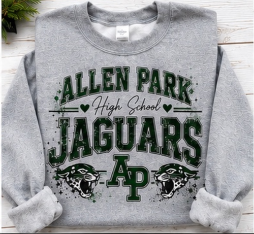 🐆 Allen Park High School Jaguars | Vintage Spirit Wear | Green & White Game Day Shirt | Hoodie | Crewneck | Allen Park Pride