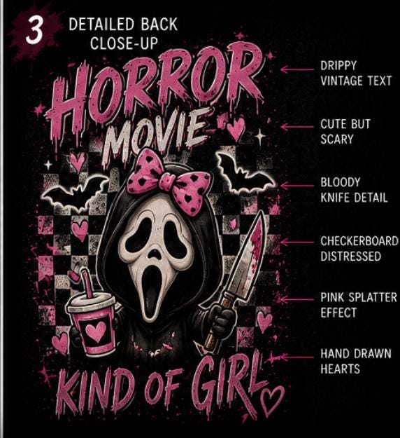Cute Horror Movie Girl Hoodie | Pink Ghost Face Inspired Hoodie | Horror Movie Sweatshirt | Spooky Season Hoodie | Halloween Hoodie | Coquet