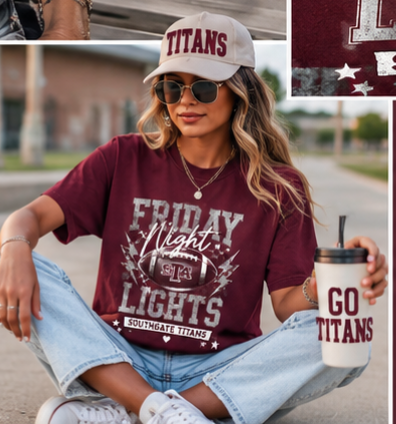 Southgate Titans Friday Night Lights Tee | STA Football Shirt | Game Day Spirit Shirt | Titan Fan Apparel | Comfort Colors Graphic Tee
