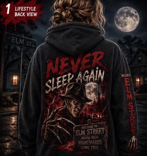 Elm Street Horror Hoodie | Never Sleep Again Sweatshirt | Spooky Nightmare Apparel