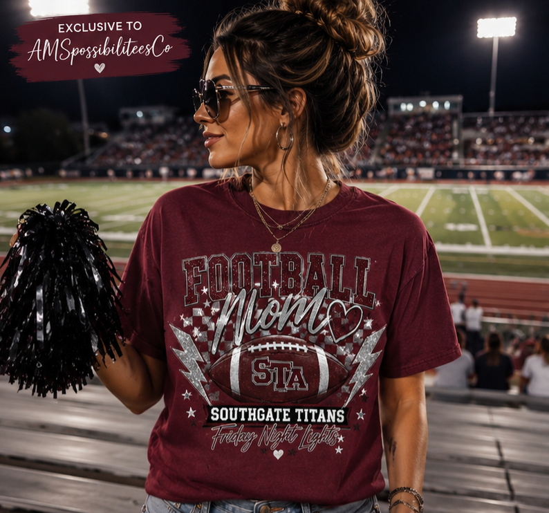 🏈 Southgate Titans Football Mom Tee | Friday Night Lights | Comfort Colors Shirt | Game Day Shirt | STA Football | School Spirit Apparel