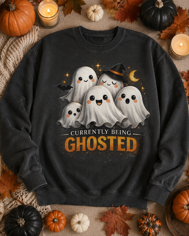 Currently Being Ghosted Halloween Crewneck | Cute Ghost Sweatshirt