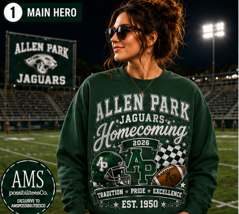 Allen Park Jaguars Homecoming 2026 Sweatshirt | Boutique Spirit Wear | AMSPossibiliteesCo