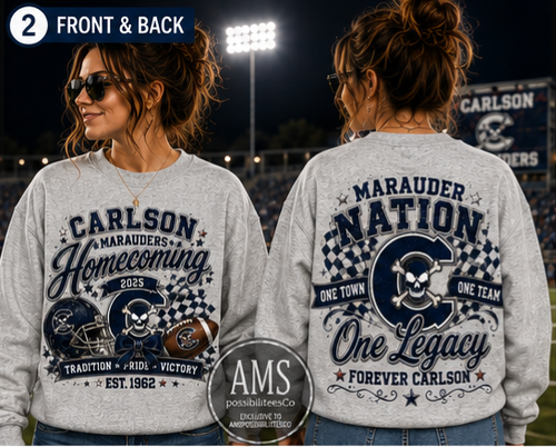 Carlson Marauders Homecoming 2025 Crewneck, Hoodie or Tee | Boutique Spirit Wear | AMSPossibiliteesCo