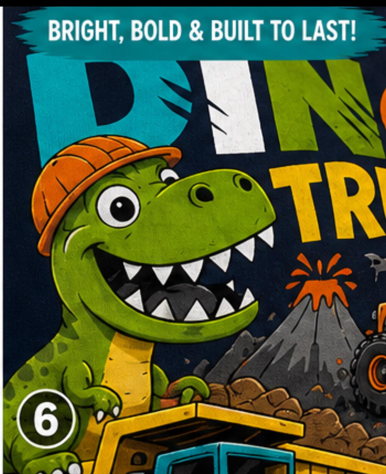 Boys Dino Trucks Shirt, Dinosaur Construction Excavator Tee, Toddler Birthday Fun Crew