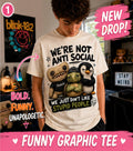 Fuggler Style Monster Graphic Tee, Sarcastic Introvert Humor Shirt