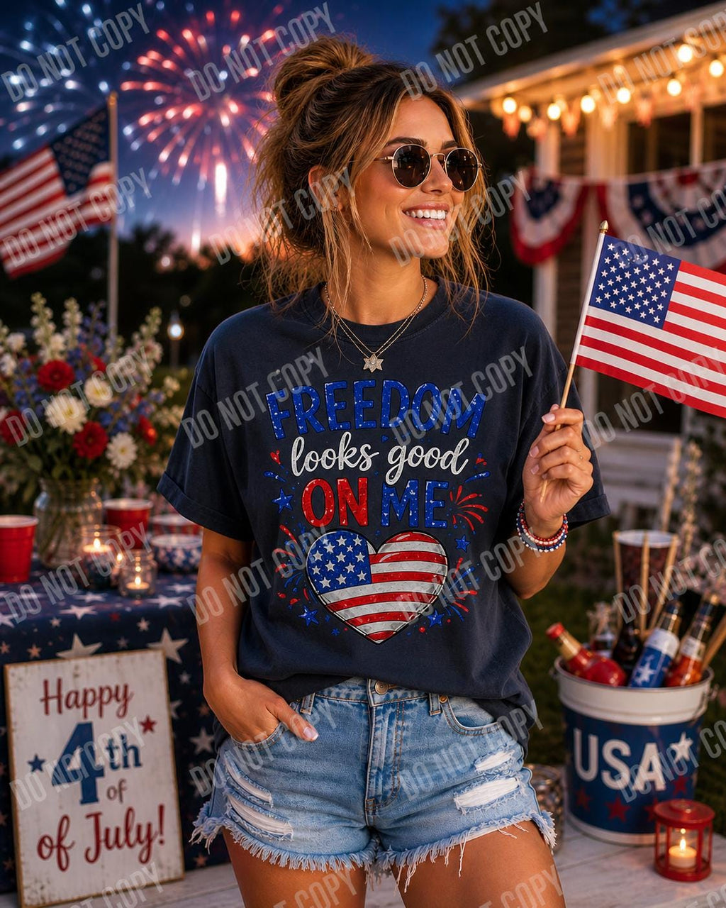 4th of July Shirt Women, Patriotic Shirt, Stars Stripes Fireworks Tee, Cute USA Shirt, Independence Day Outfit, Summer Graphic Tee