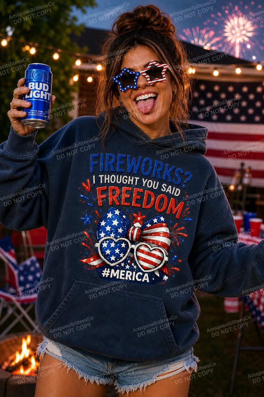 4th of July Shirt Women, Patriotic Shirt, Stars Stripes Fireworks Tee, Cute USA Shirt, Independence Day Outfit, Summer Graphic Tee