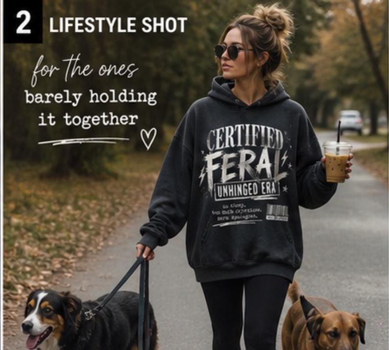 Certified Feral Unhinged Era Hoodie, Funny Mom Coffee Lover Sweatshirt