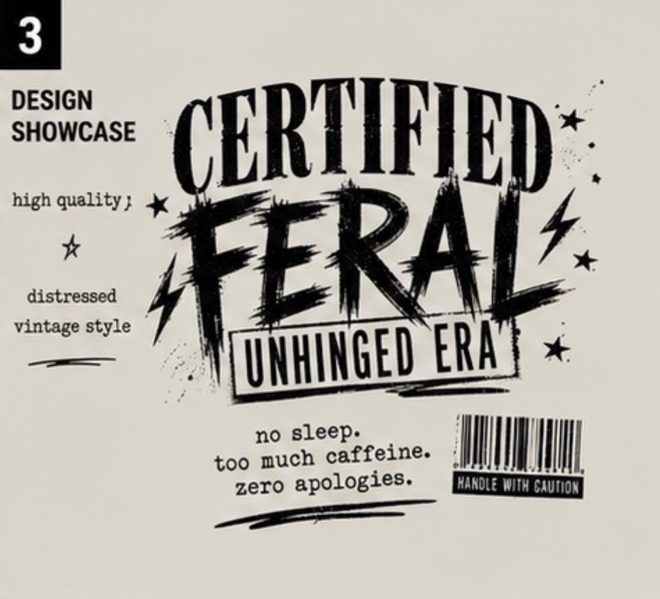 Certified Feral Unhinged Era Hoodie, Funny Mom Coffee Lover Sweatshirt