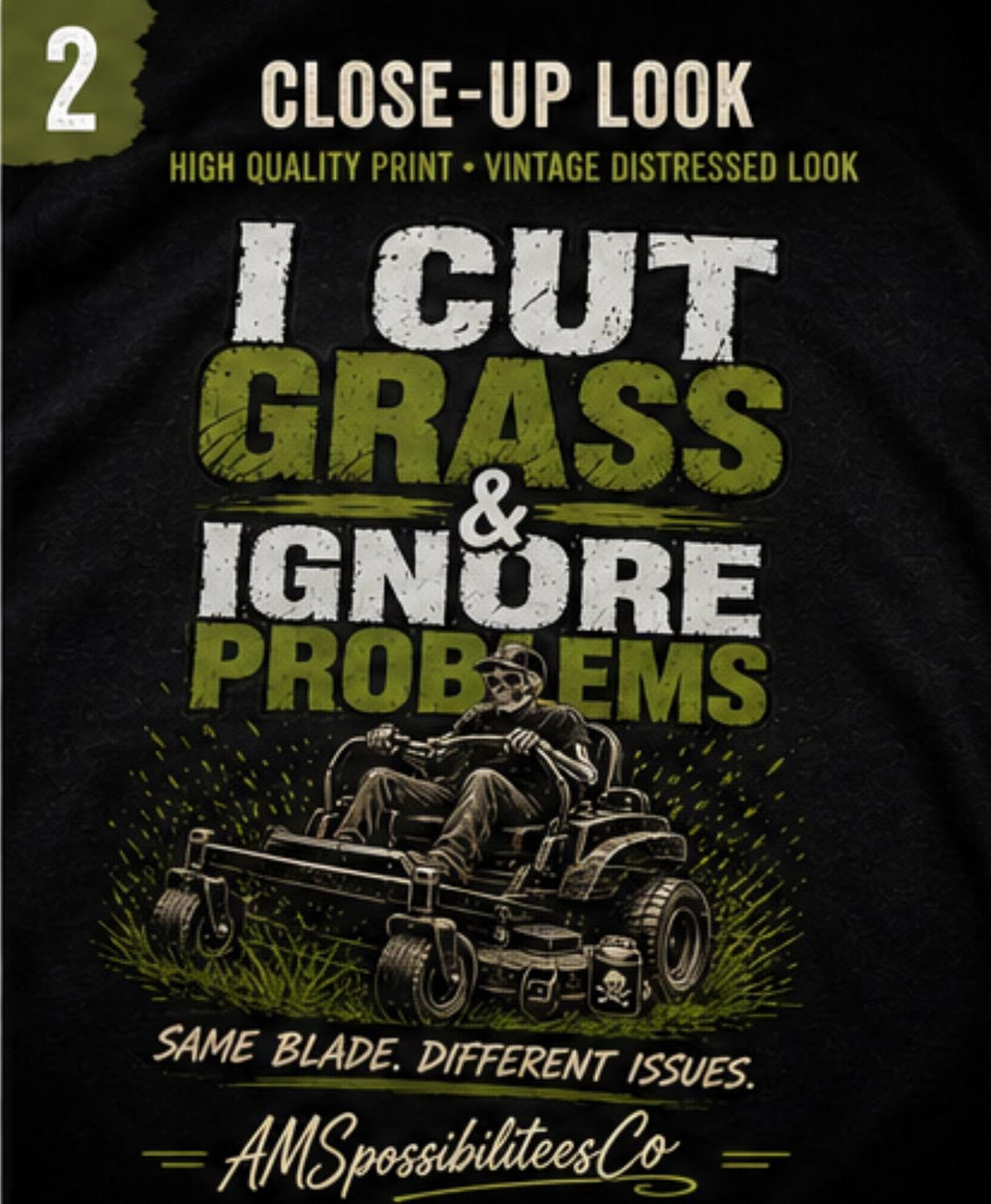 I Cut Grass & Ignore Problems Shirt, Funny Lawn Care Tee, Dad Life Shirt, Yard Work Shirt, Gift for Him, Men’s Graphic Tee