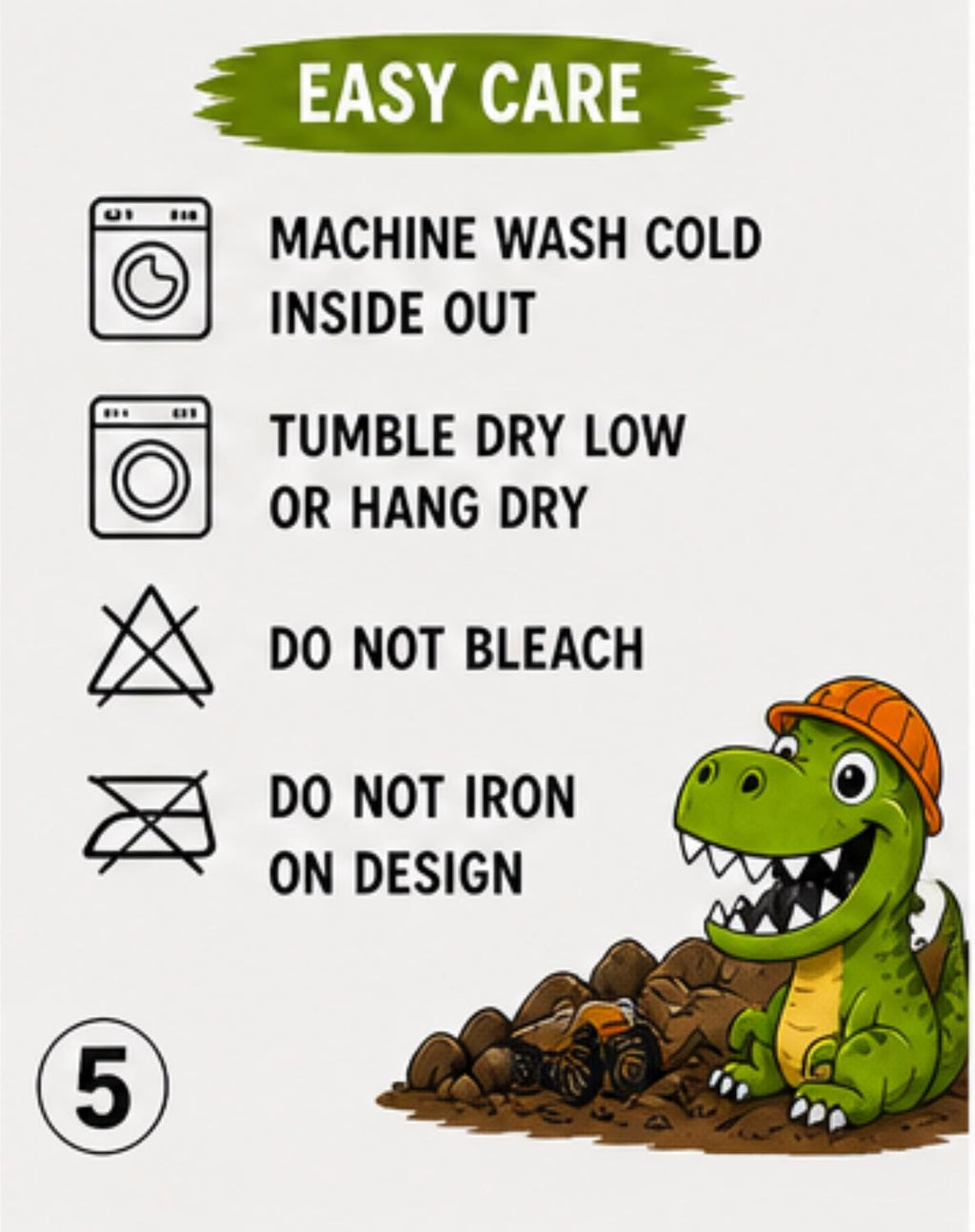 Boys Dino Trucks Shirt, Dinosaur Construction Excavator Tee, Toddler Birthday Fun Crew