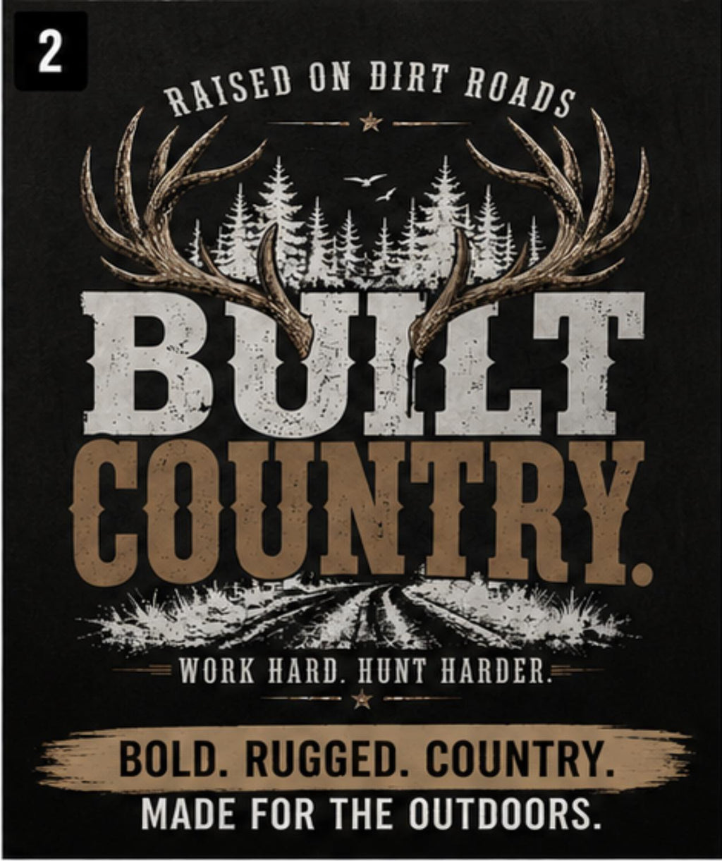 Built Country Hoodie, Rustic Deer Antler Sweatshirt, Raised Dirt Roads Outdoors
