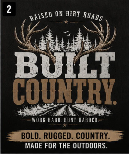 Built Country Hoodie, Rustic Deer Antler Sweatshirt, Raised Dirt Roads Outdoors