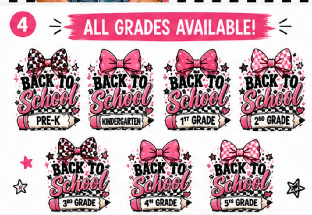 First Day of School Shirt for Girls | Rainbow Bow Back to School Tee | PreK to 5th Grade | Personalized Kids Graphic T-Shirt |
