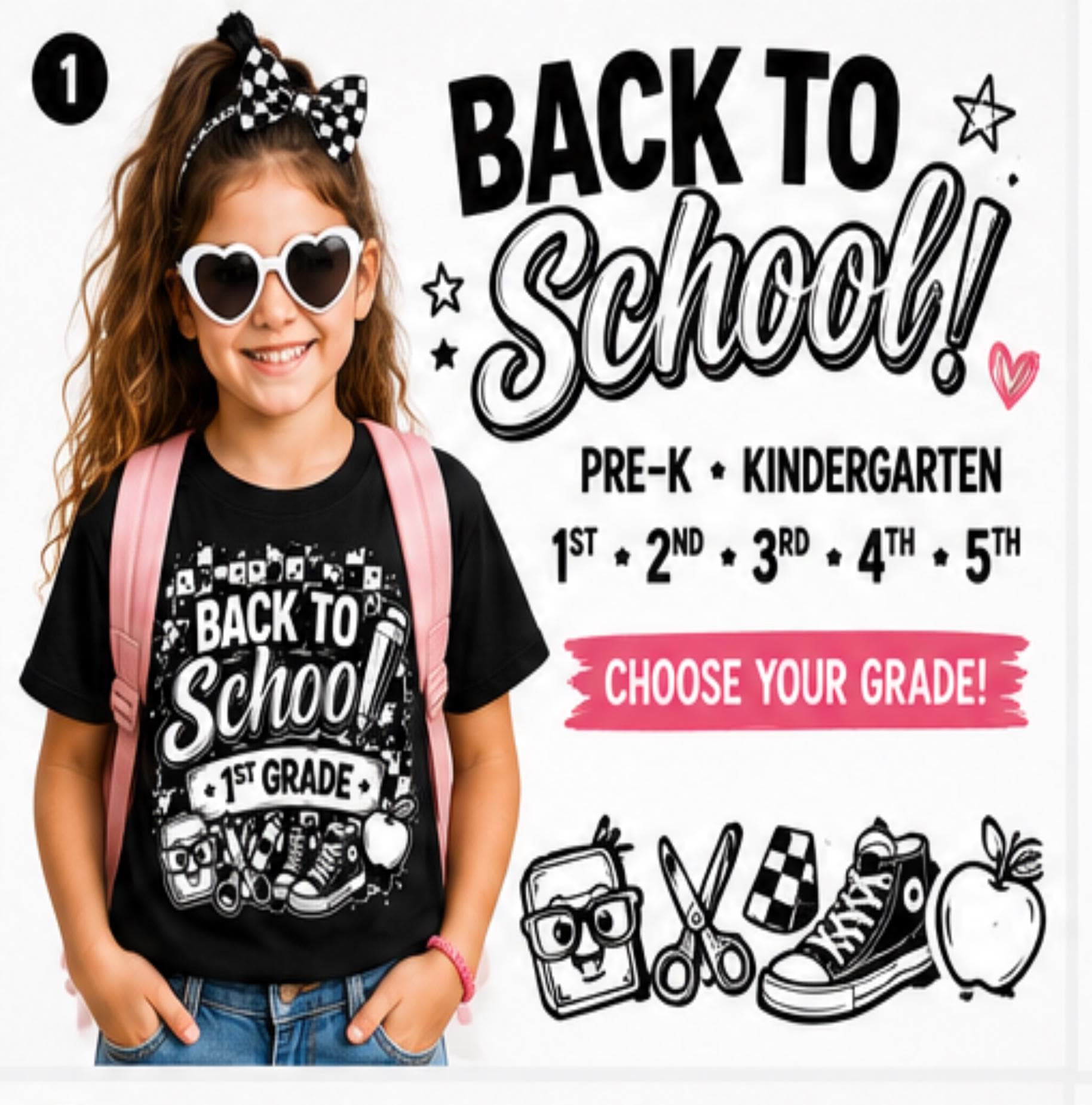 Back to School Shirt | First Day of School Tee | Pre-K to 5th Grade Shirt | Kids Graphic Tee | Bella Canvas | School Outfit