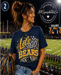 Customizable Bears Football Game Day Spirit Shirt | Checkered Varsity Mascot Tee