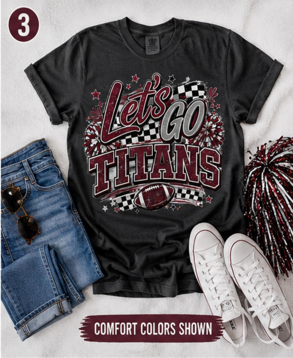 Customizable School Mascot Football Game Day Tee | Comfort Colors Spirit Shirt