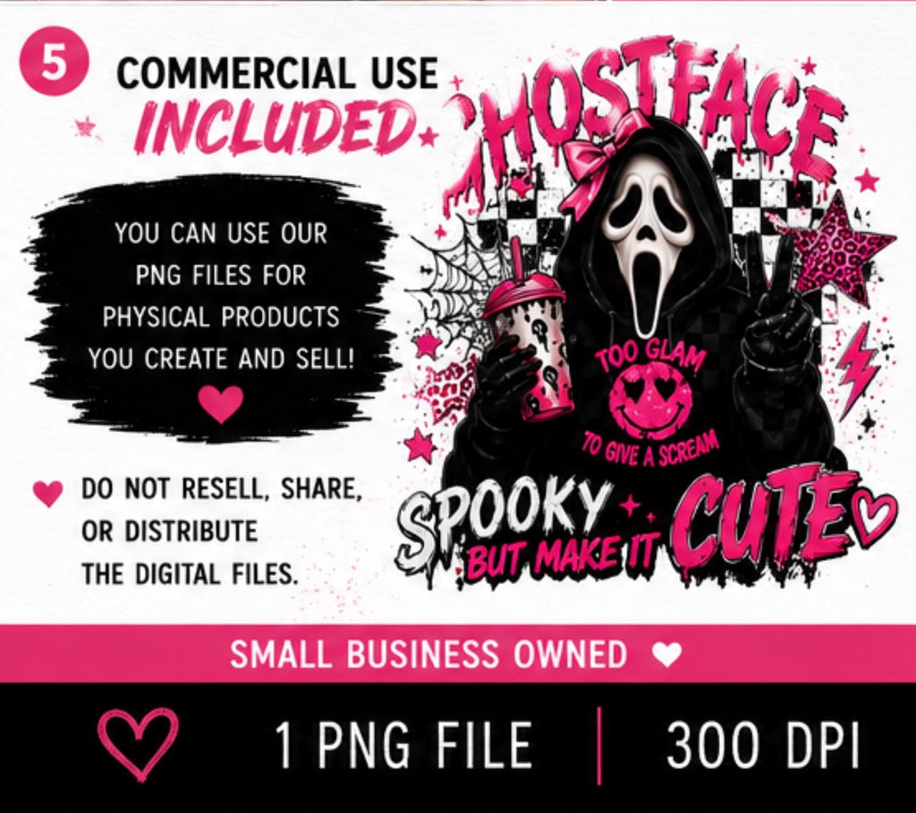 Ghostface PNG | Spooky Halloween Digital Download for Apparel (300 DPI)