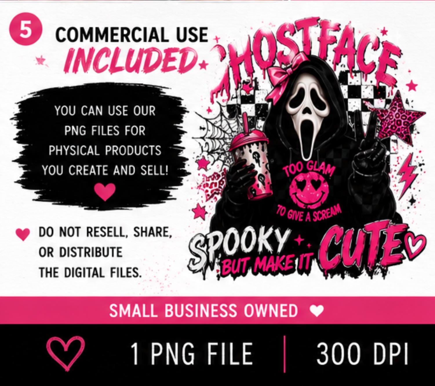 Ghostface PNG | Spooky Halloween Digital Download for Apparel (300 DPI)