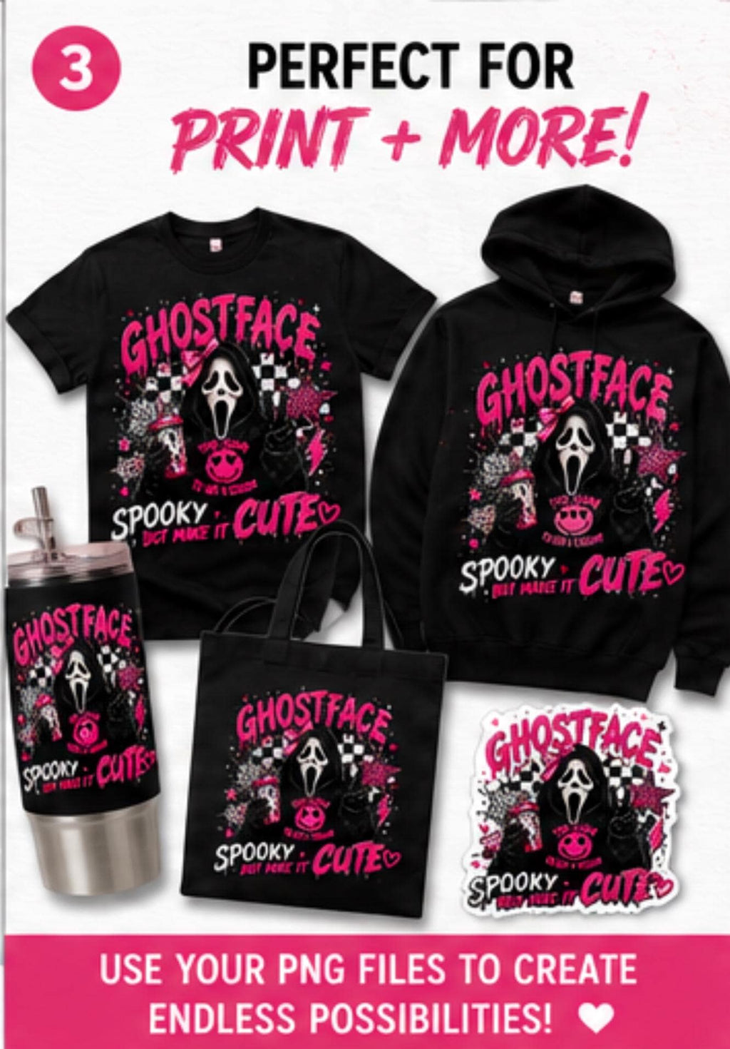 Ghostface PNG | Spooky Halloween Digital Download for Apparel (300 DPI)
