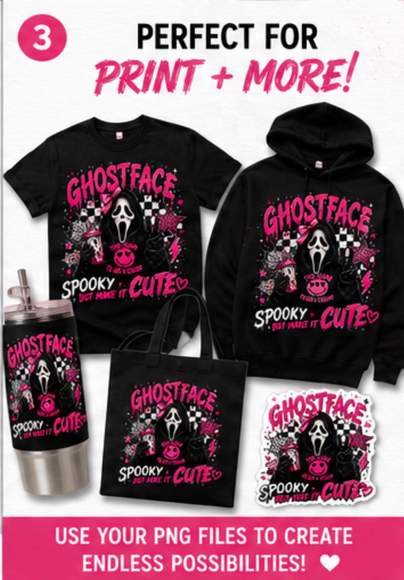 Ghostface PNG | Spooky Halloween Digital Download for Apparel (300 DPI)