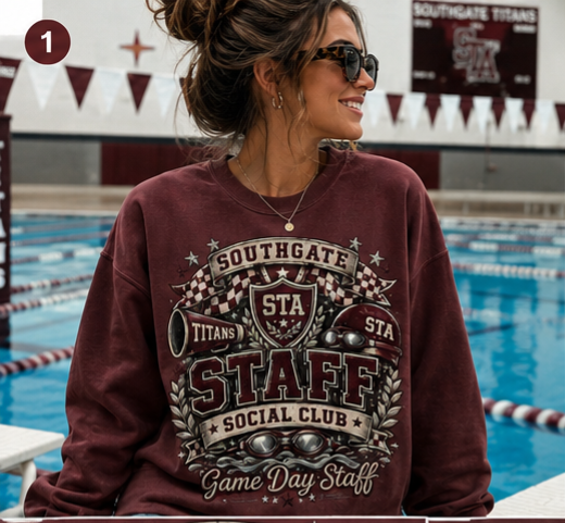 Southgate Titans Staff Social Club Crewneck | STA Game Day Swim Staff Sweatshirt.Tee,or Hoodie