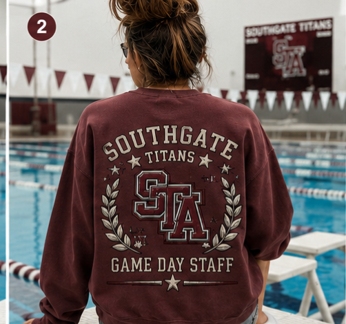 Southgate Titans Staff Social Club Crewneck | STA Game Day Swim Staff Sweatshirt.Tee,or Hoodie
