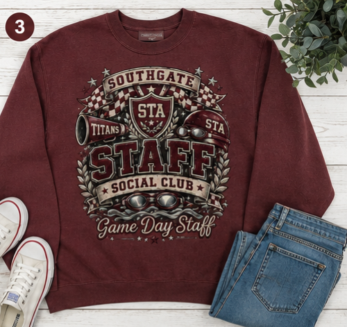 Southgate Titans Staff Social Club Crewneck | STA Game Day Swim Staff Sweatshirt.Tee,or Hoodie