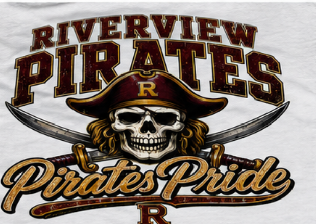 Riverview Pirates Pride Skull Spirit Wear shirt/Riverview Pirates Spirit Wear/Pirate Pride Tee/Football Hoodie/School Spirit Apparel